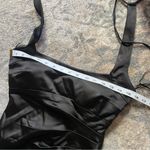 Cache  Y2K Vintage Black Stretch Satin Bodycon Halter Mini Cocktail Dress Size 6 Photo 5
