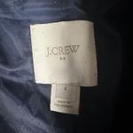 J Crew Jacket Womens 6 Blue White Wool Blend Tweed Funnel Neck Zip Long Coat Photo 6