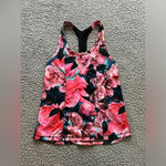 Lululemon Women’s  Floral Lightened Up Singlet Tank Secret Garden / Black EUC Photo 2