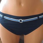 Nautica NEW NWT  Dark Blue Turquoise White Belted Belt Swimwear Bikini BOTTOM 12 Photo 1