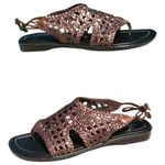 Donald Pliner Copper Metallic Leather Flexible Sole Shoe Sandal New NWT $245 Gold Size 6 Photo 2