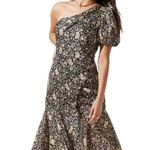 ASTR  the Label Women Black Ivory Santorini Floral One Shoulder Midi Dress Size M Photo 3