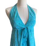 Y2K Terrycloth Halter Mini Dress Blue Size M Photo 1
