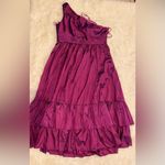 Mac Duggal NWOT  Metallic One-Shoulder Ultra Violet Ruffle Hem Gown sz 20 w Photo 4