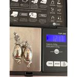 Vintage Silver Tone Dangle Earrings Oblong Bead Twist Rope 2" Estate 12.17g Photo 4