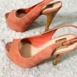 Dolce Vita Dolores Slingback Suede High Heel Platform Pumps Size 7.5 Coral Orange Photo 3
