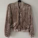 Free People Crushed Velvet Bomber Jacket Boho Holiday Date Night Photo 0