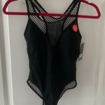 NWT Black One Piece Push Up Sexy Bathing Suit Netting Deep V-neck Size Small Photo 0