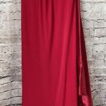 David's Bridal Womens Formal Red Dress Long One Shoulder Attached Scarf XS Photo 4
