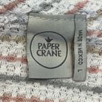 Paper Crane  Stripe Gray Pink Tie Front Knit Button Down Top Size Large EUC #0551 Photo 5