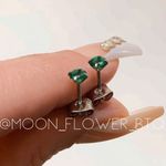 Emerald Green CZ Butterfly Back Earrings Photo 1