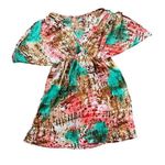 Bisou Bisou Women's Multicolored Sheer Empire Waist Open Arm Swimsuit Cover L Photo 0