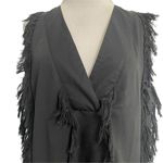 Derek Lam  10 Crosby Size 6  Top Blouse Sleeveless Vest Fringe Black Photo 1