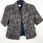 Coldwater Creek Gray Wool Blend Short Sleeves Side Pockets Blazer, Size 12 Photo 0