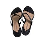 TAMARA MELLON Black Leather Kitten Heel Sandals Heels Size 37.5 / US 7.5 Photo 1