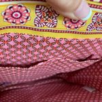 Vera Bradley  Bali Gold Yellow Floral Woven Wicker Cane Shoulder Tote Bag Photo 3