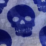 Unisex Blue & White Polka Dot Skull Scarf Photo 7