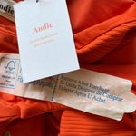 ANDIE NEW Asbury Ribbed High Neck Low Back One Piece Swimsuit Orange Size Medium Photo 6