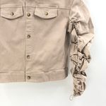 Bar III Ruched-Sleeve Jacket Naturally Nude XS Photo 3