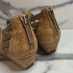 Donald J Pliner | Gold Metallic Leather Thong Cork Wedge Deena Sandal Sz 8 Photo 3