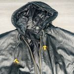 Jacqueline Ferrar Vintage Black Genuine Leather  Coat Jacket Photo 6