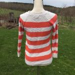 Pink Rose  Coral Off White Striped Sweater Size Small Casual Stripes Cotton Photo 3