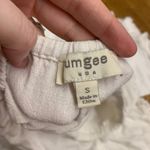 Umgee Womens Off The Shoulder Tie Front Top Ruffle Short Sleeve Linen Size Small White Photo 4