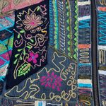 Chico's Y2K Funky Chico’s Denim Abstract Floral Embroidered Colorful Zip Up Vest Jacket Photo 2