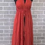 Amiana Halter Neck Beach Dress Terracotta Color Women’s Size Medium Red Photo 0