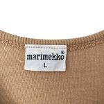 Marimekko Tan White Long Cotton Maxi Henley Dress size large long sleeve Photo 3