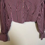 Free People Ophelia Corset Button Down Cropped Purple Stripe Size Small Grunge Photo 4