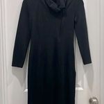 Armani Collezioni  Long Sleeve Half Zip Drape Front Black Mid Dress Sz 4 Photo 0