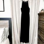 Forever 21  Black High Neck Spaghetti Strap Maxi Dress with Leg Slit Size Medium Photo 1