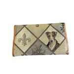 Goblelins Art Vintage Dog Wallet Diamond Leather Checkbook Size Large Many Slots White Photo 4
