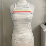 Lucky in Love Royale Stripe Rib Tennis Tank Top White Orange Size Small Photo 1