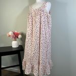 VTG Willow Creek Floral Cotton Gown Lounger Dress Cottagecore Medium M Made USA White Photo 4