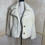 Free People Joplin Cozy Faux Sherpa Fur Jacket in Ivory Winter snow cozy Size S Photo 3