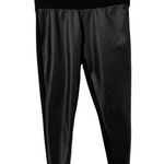 Torrid Black Faux Leather Front Cloth Back Pull on Pants Size 00 Photo 0