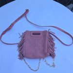 Maje  Mini Pink Suede Fringe Shoulder Bag Photo 0