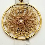 Joan Rivers Statement Necklace Gold Tone Filigree Mandala Sunburst Pendant Photo 2