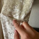 Luxxel Ivory velvet faux wrap with slit, high low dress small v neck
Small Photo 6