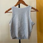 Uniqlo  Ribbed Cropped Tank Top Built in Bra Padded Cami Brami Crop Gray Size M Photo 1