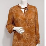 Massini Women’s Polka Dot Ruffled Neck Long Sleeve Shift Dress Size M Photo 3