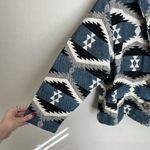 Dress Barn  Vintage Southwestern Aztec Native Print Cotton Knit Cropped Blazer Photo 2
