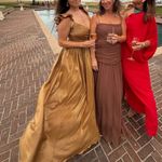 Saylor  IMARA MAXI GOLD PLEATED DRESS SZ Small Photo 2