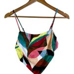 Forever 21 Bandana Cami Top Womens S Multicolor Abstract Print Smocked Colorful Photo 0