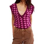 Free People Lola women’s short sleeve vest Top size medium Photo 3