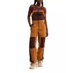 Free People FP Movement Hit the Slopes Fleece Overalls Camel Combo Sz Medium NWT Photo 9