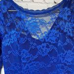 Quarter Sleeve Pleated CockTail Dress Royal Blue NWT Small Lace Top Photo 3