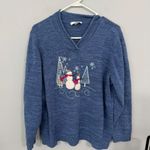 cj banks Winter Snowmen Pullover Sweater V-Neck Women's Plus Size 2X 100% Cotton Photo 0